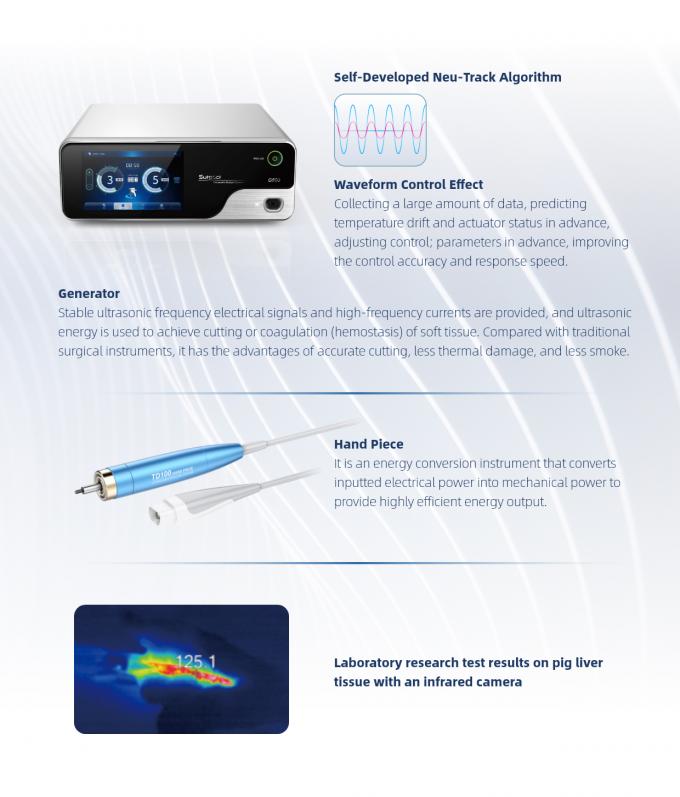 Dụng cụ phẫu thuật nội soi CE Hệ thống dao mổ siêu âm với dao mổ 2